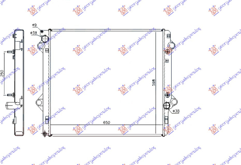 Radiator për motor 3.0 (me/pa kondicioner) (marsh manual/automatik) (65x59.8x3.6)