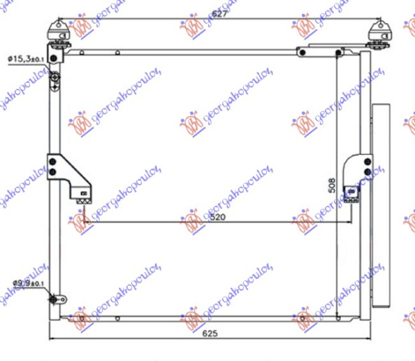 Radiator i kondicionerit 3.0 D4-D dizel (585x510x16)