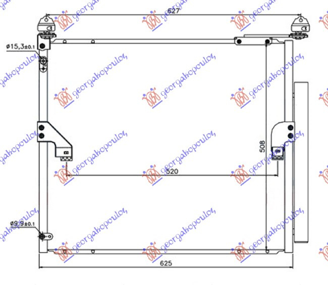 Radiator i kondicionerit 3.0 D4-D dizel (585x510x16)