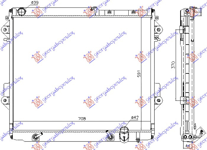 Radiator për motor 4.5TD dizel (marsh manual/automatik) (591x708)
