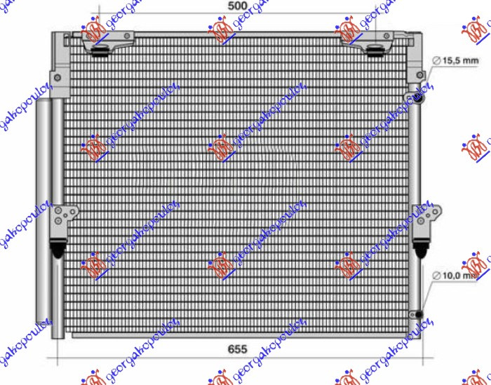 Radiator i kondicionerit 4.6-4.7i V8 benzinë - 4.5 TD dizel (666x523x16)