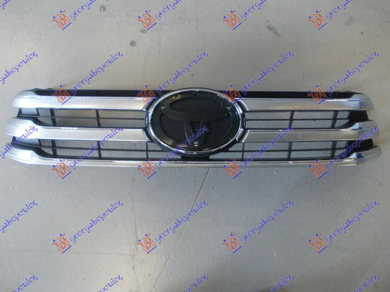 Maskë pvc/grilë me ngjyrë të zezë me shirita krom