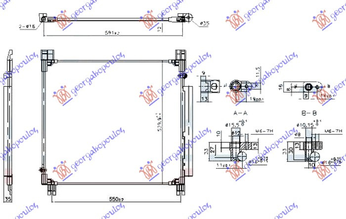 Radiator i kondicionerit 2.4-2.8 D dizel (575x510x12)