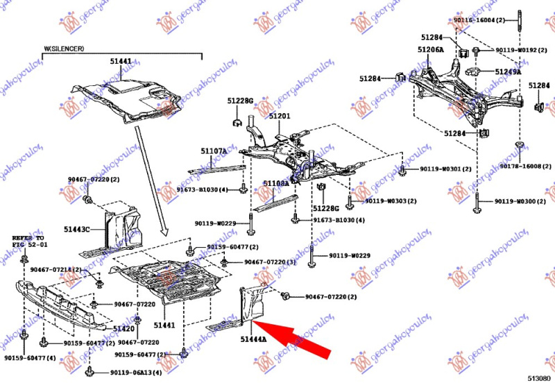 Mbrojtje/kapak nën motor e plastikës / anësore