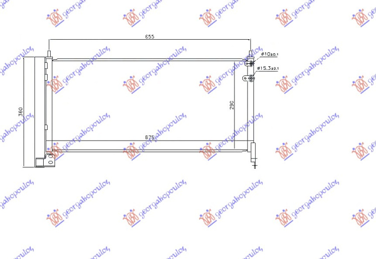 Radiator i kondicionerit 1.8 hibrid (marsh manual/аutomatik) (67.5x29x1.6)