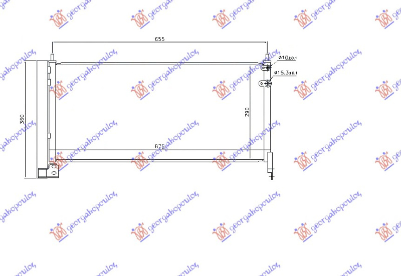 Radiator i kondicionerit 1.8 hibrid (marsh manual/аutomatik) (67.5x29x1.6)