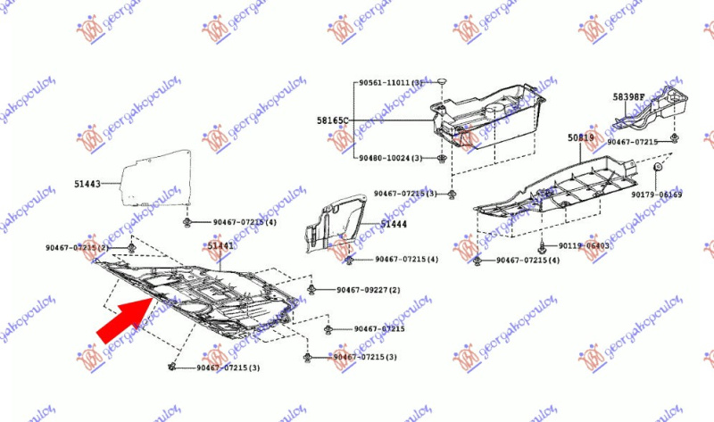 Mbrojtje/kapak nën motor 2.0-2.2 D-4D