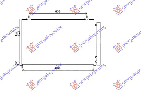 Radiator i kondicionerit për të gjithë modelet benzinë/dizel (655x415x16)