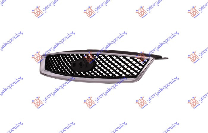 Maskë pvc/grilë me ngjyrë të zezë (kornizë krom)