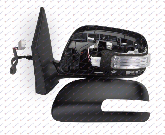 Pasqyrë elektrike (gati për ngjyrosje) (elektrik-me palosje) (drita pulsuese) (xham i lakuar)