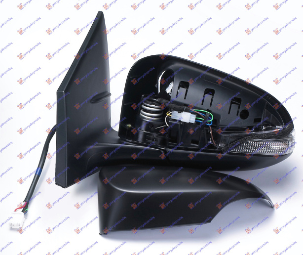 Pasqyrë elektrike (gati për ngjyrosje) (me drita pulsuese) (xham i lakuar)