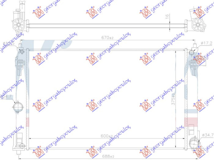 Radiator për motor 1.6-2.0 VVTI benzinë (marsh automatik) (600x375)