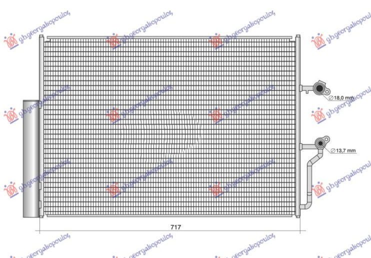 Radiator i kondicionerit 2.0 benzinë -hibrid (715x464x12)