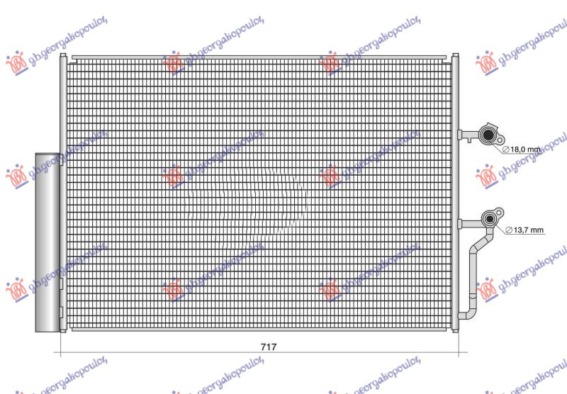 Radiator i kondicionerit 2.0 benzinë -hibrid (715x464x12)