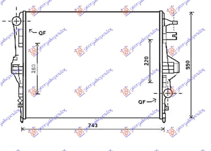 Radiator për motor 3.0/3,6 i/iTURBO/hibrid benzinë 3.0 D dizel (700x534x32)