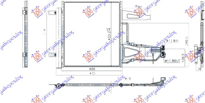 Radiator i kondicionerit 1.0 TSi benzinë (400x430x16)
