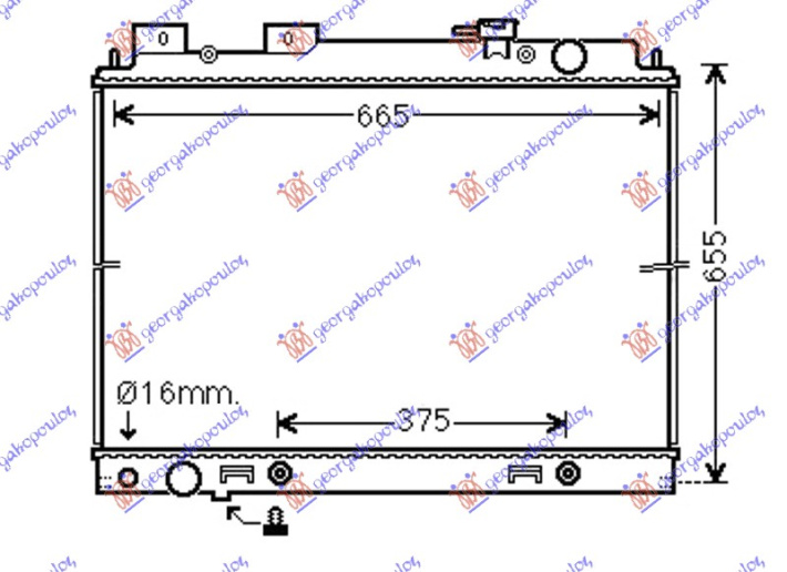 Radiator për motor 3.0 dCi dizel (600x690x40) (marsh manual/automatik) (KOYO)