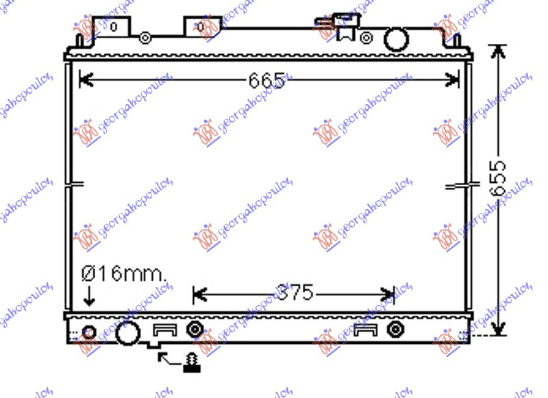 Radiator për motor 3.0 dCi dizel (600x690x40) (marsh manual/automatik) (KOYO)