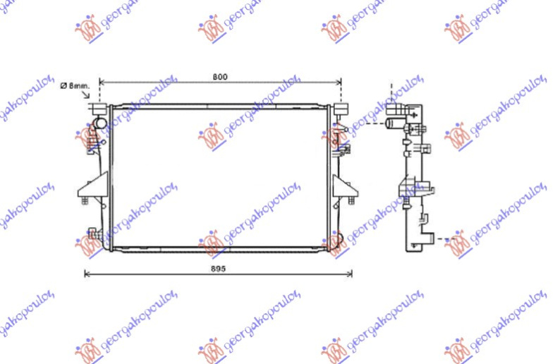 Radiator për motor 2.0 T.D (marsh manual/automatik) (71x47)