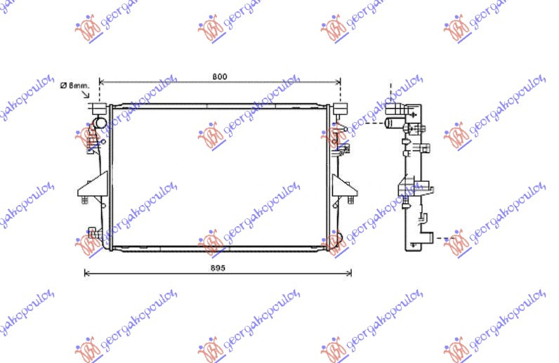 Radiator për motor 2.0 T.D (marsh manual/automatik) (71x47)