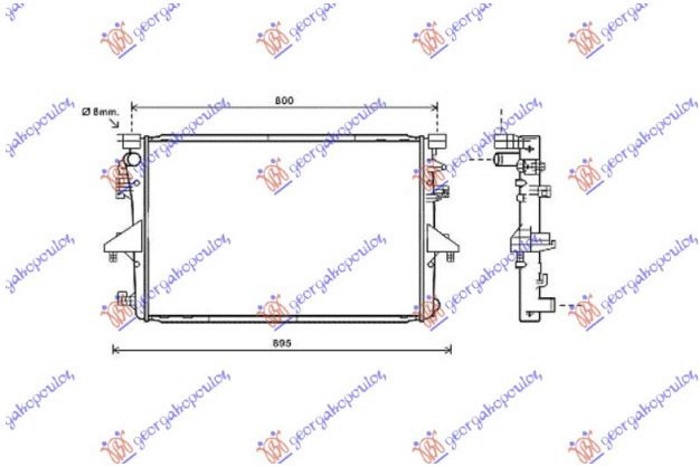 Radiator për motor 2.0 T.D (marsh manual/automatik) (71x47) (KOYO)