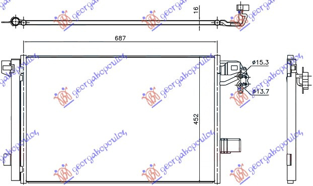 Radiator i kondicionerit 2.0 T.D (67,5x44)