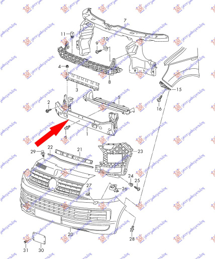 Shinë/bazë për parakolpin e përparmë