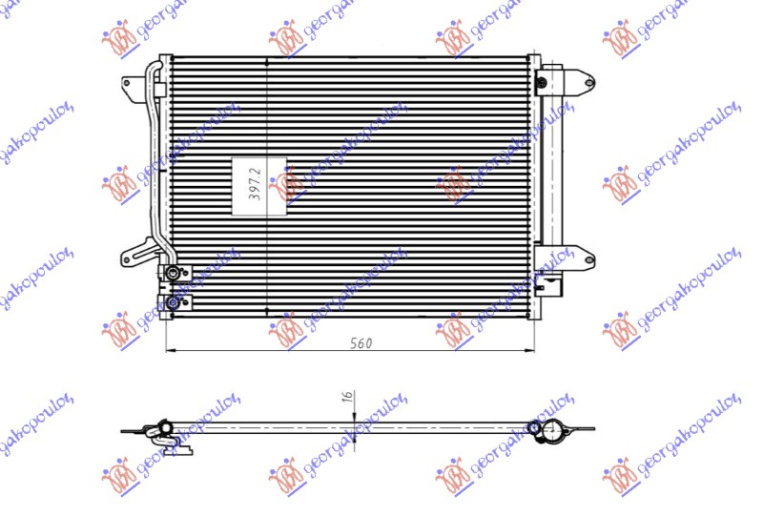 Radiator i kondicionerit 1.4-2.0 benzinë -1.6-2.0 dizel