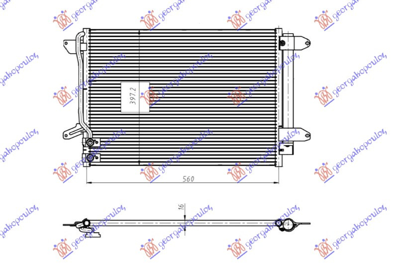 Radiator i kondicionerit 1.4-2.0 benzinë -1.6-2.0 dizel
