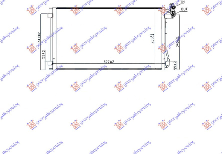 Radiator i kondicionerit benzinë/dizel 15- (70.0x37.7x1.6)