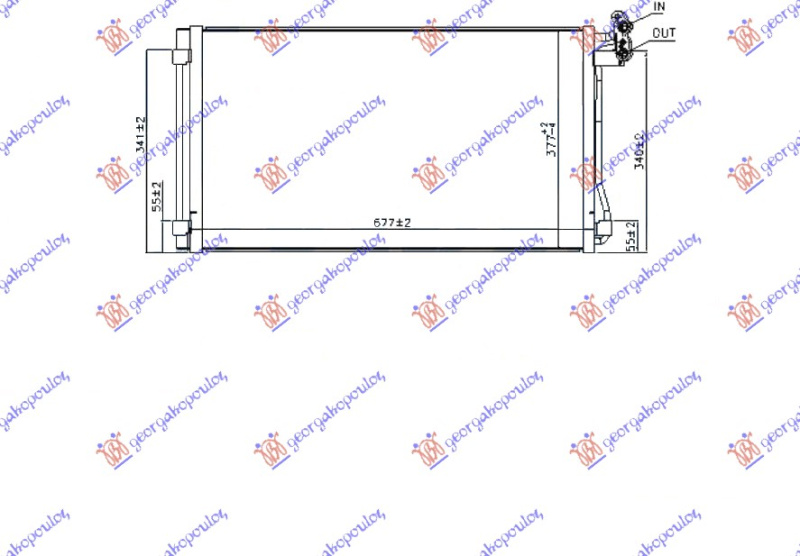 Radiator i kondicionerit benzinë/dizel 15- (70.0x37.7x1.6)