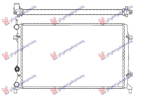 Radiator për motor 1.6-2.0-2.5FSi(marsh manual/automatik) (me/pa kondicioner) (65x41.6) (KOYO)
