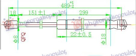 Amortizues (një) për derën e bagazhit (489L-110N)