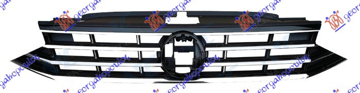 Maskë pvc/grilë me ngjyrë të zezë me shirit krom (me LED Fenerë)