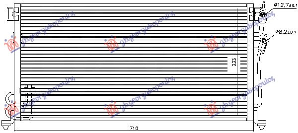 Radiator i kondicionerit 1.3-1.6 benzinë (713x353x16)