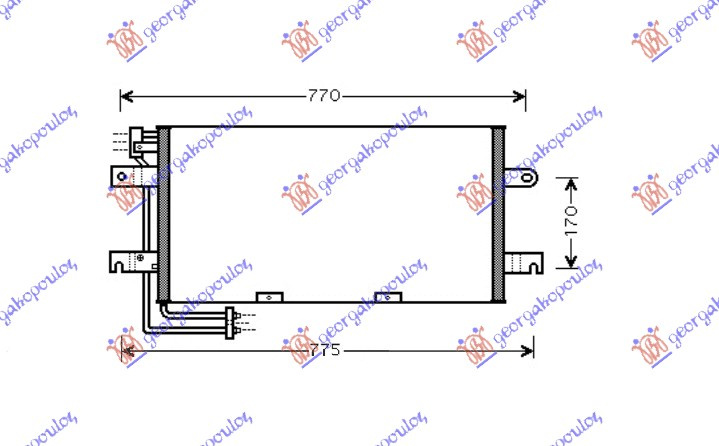 Radiator i kondicionerit benzinë/dizel (63.5x31x21)