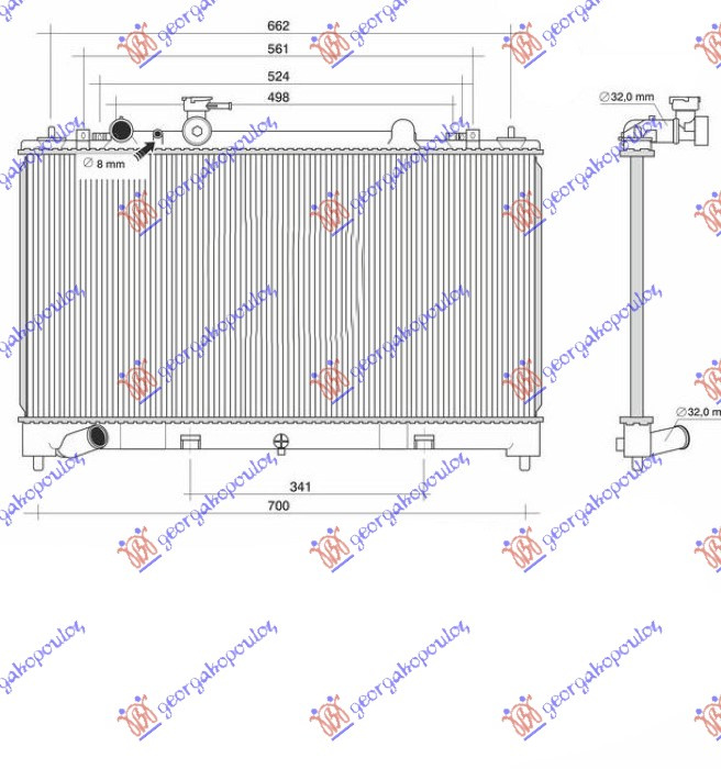 Radiator për motor 2.5 benzinë (marsh manual) (375x753)