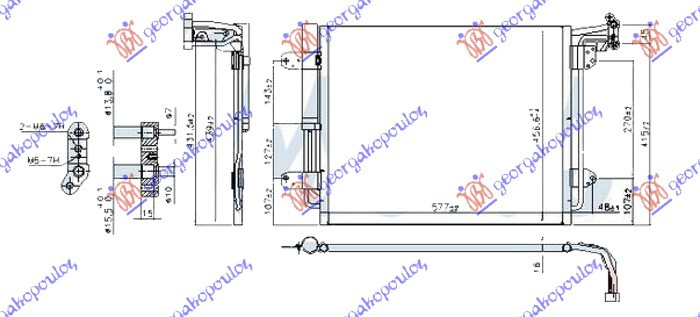 Radiator i kondicionerit 1.4 TSi benzinë - 2.0 TDi dizel (540x450x16) 15-