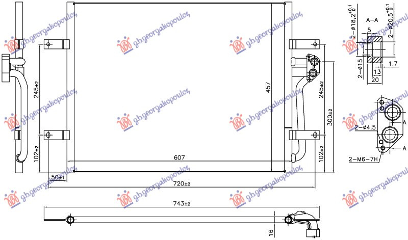 Radiator i kondicionerit elektrik (607x457x16)