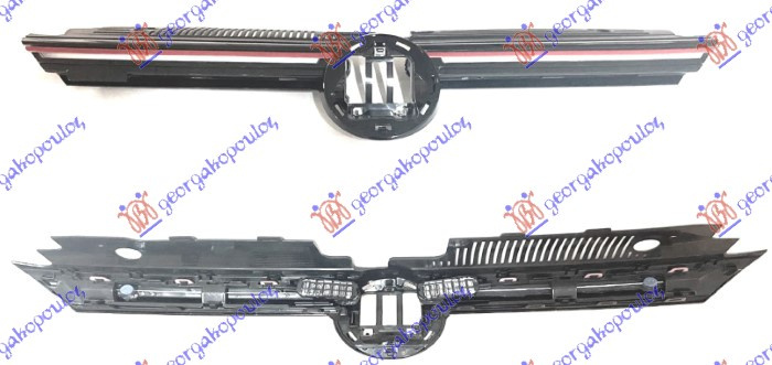 Maskë pvc/grilë GTI me shirit të kuq (me LED)