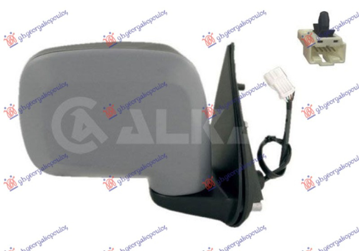 Pasqyrë elektrike me ngrohje (gati për ngjyrosje) (xham i lakuar)