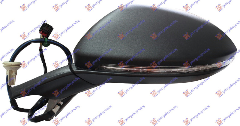 Pasqyrë elektrike me ngrohje (gati për ngjyrosje) (me drita pulsuese) +Dritë) (xham asferik)