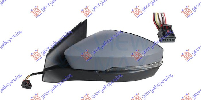 Pasqyrë elektrike me ngrohje (gati për ngjyrosje) (me drita pulsuese) 5w + këndi i vdekur (8 pinë) (А cilësi) (xham asferik)