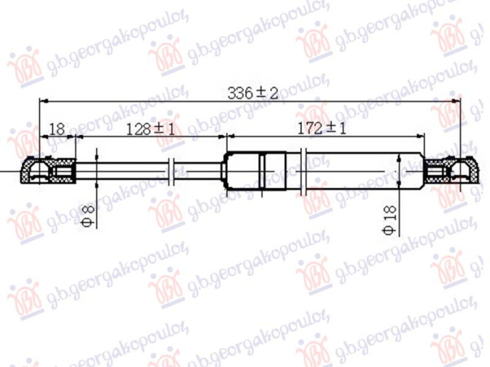 Amortizues (një) për derën e bagazhit (336L-365N)