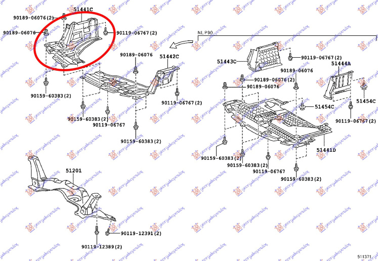 Mbrojtje/kapak nën motor anësorë benzinë