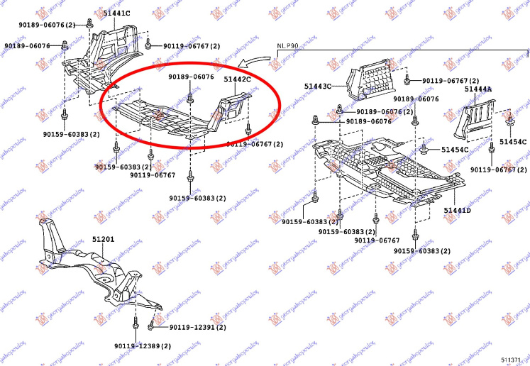 Mbrojtje/kapak nën motor anësorë benzinë