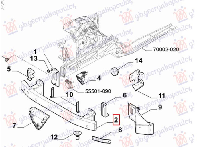 Shinë/bazë në parakolpin e përparmë (Origjinal)