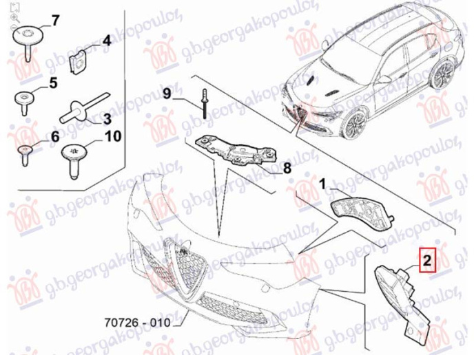 Kapës/mbajtës parakolpi i përparëm e poshtme plastik (Origjinal)