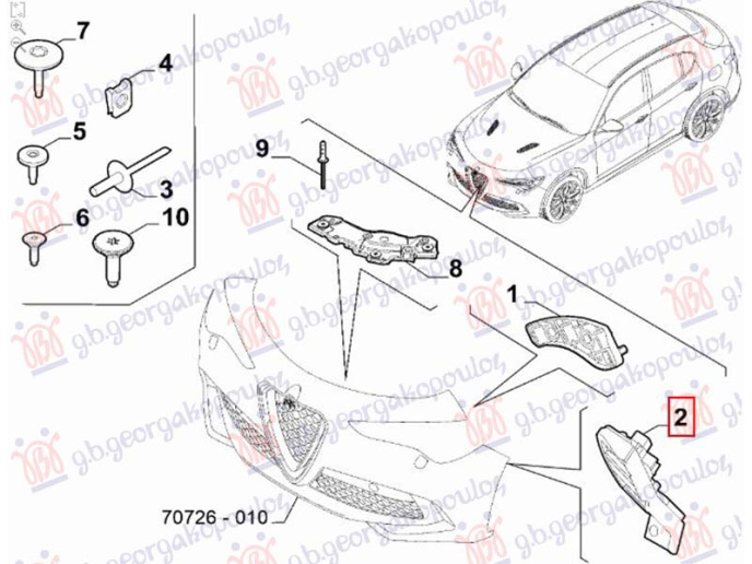 Kapës/mbajtës parakolpi i përparëm e poshtme plastik (Origjinal)