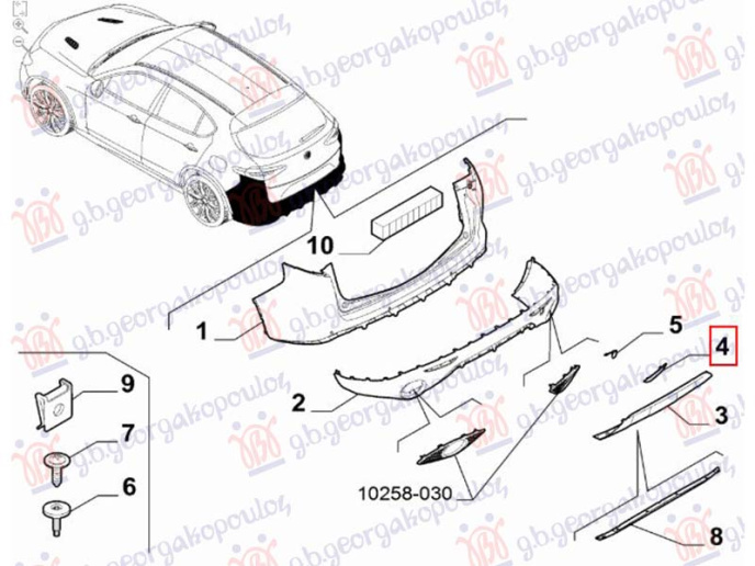 Reflektori/reflektori i parakolpit të pasmë (Origjinal)
